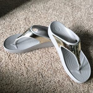 Ladies gold metallic sandals